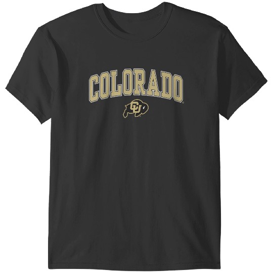 Discover mens colorado buffaloes arch over black officially licensed T-Shirts