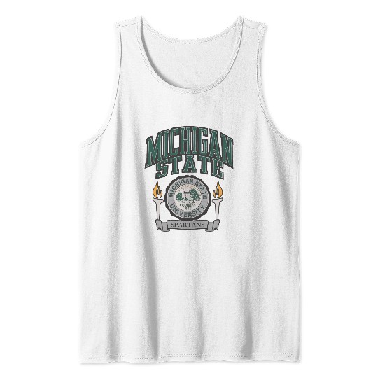 Discover Vintage Michigan State University Spartans Logo Tank Tops