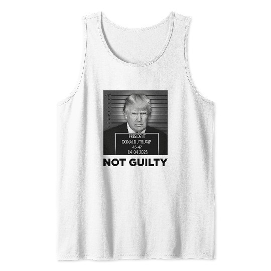 President Donald Trump Not Guilty Tank Tops, Donald Trump Police Mugshot Tank Tops, Trump Vintage Tank Tops