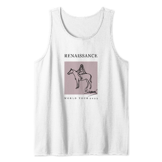 Beyonce Renaissance Tank Tops - Minimalist - Fine Line Art - Aesthetic - Neutral - Cute Clean Tank Tops