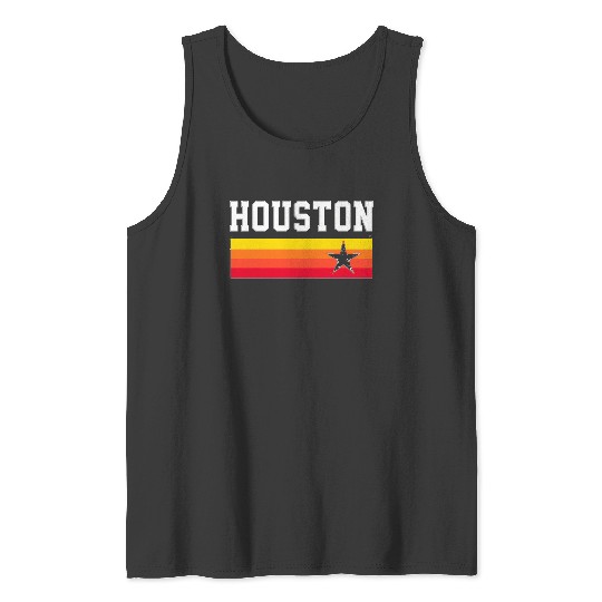 Houston Baseball Throwback Astro Vintage Stripes Tank Tops