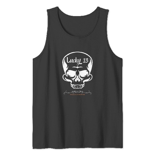 Lucky13 Jackseven Customs, Skull, 13, Biker Tank Top