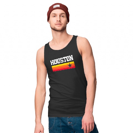 Houston Baseball Throwback Astro Vintage Stripes Tank Tops