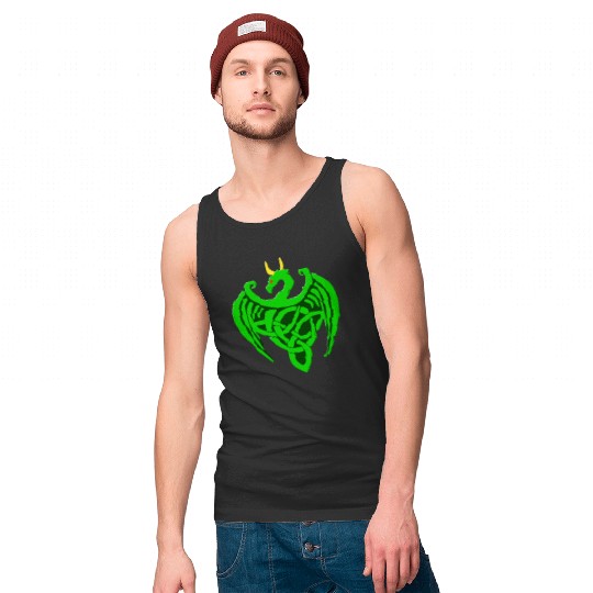 Green Celtic Dragon Tank Top