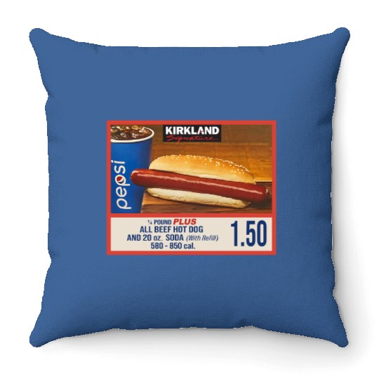 Discover 1.50 Costco Hot Dog & Soda Combo Throw Pillows