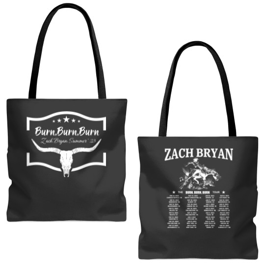 Zach Bryan The Burn Burn Burn Tour 2023 Tote Bags (AOP) For Fan, Zach Bryan Concert Fan Tote Bags (AOP)