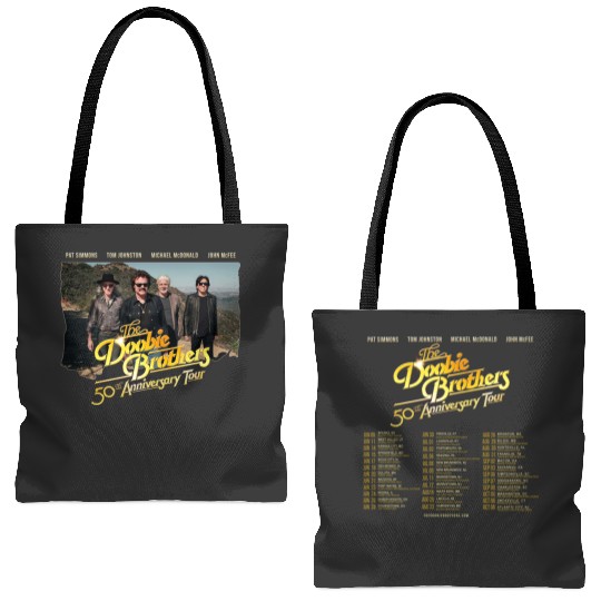 The Doobie Brothers 2023 Tour Tote Bags (AOP), The Doobie Brothers 50th Anniversary Tour Tote Bags (AOP)