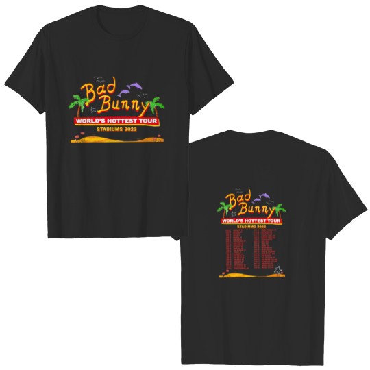 World's Hottest Tour Bad Bunny Concert T-Shirt Design 