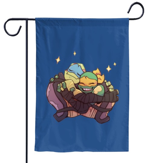 Mikey And Leo Hug ROTTMNT Garden Flags