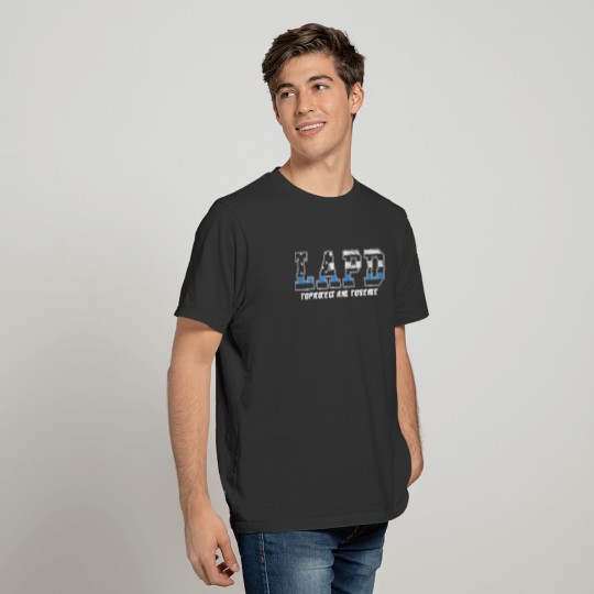 LAPD To Protect And To Serve Blue Line Flag Logo T Shirts