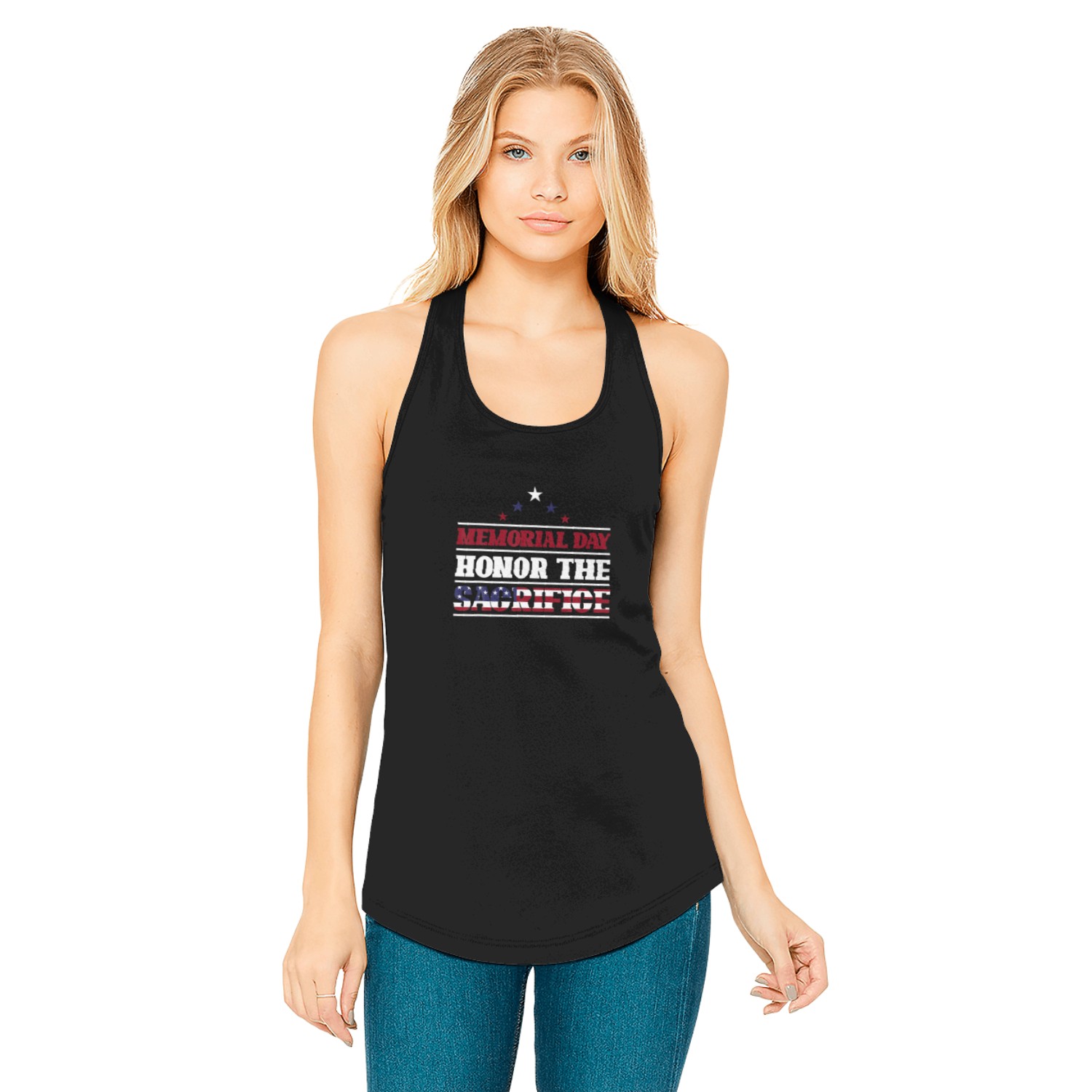 Memorial Day Honor The Sacrifice Fun Veteran Graph Tank Top