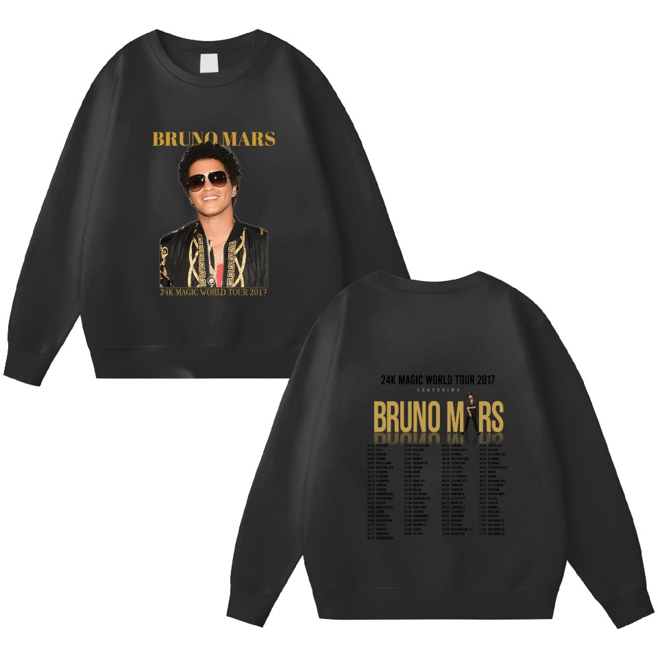 2017 bruno mars world tour double sided sweatshirts 2017 bruno mars
