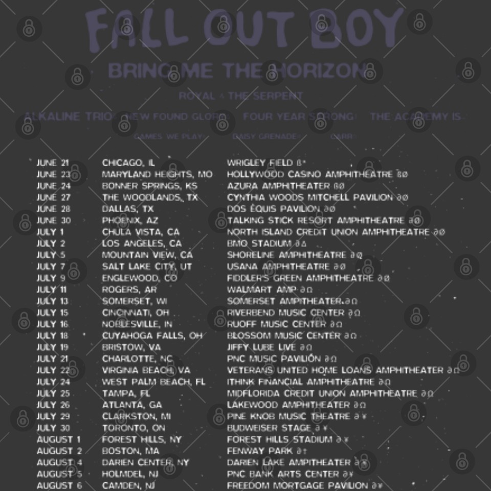 Fall Out Boy UK Tour 2023 TShirt, Fall Out Boy So Much For Tour Dust