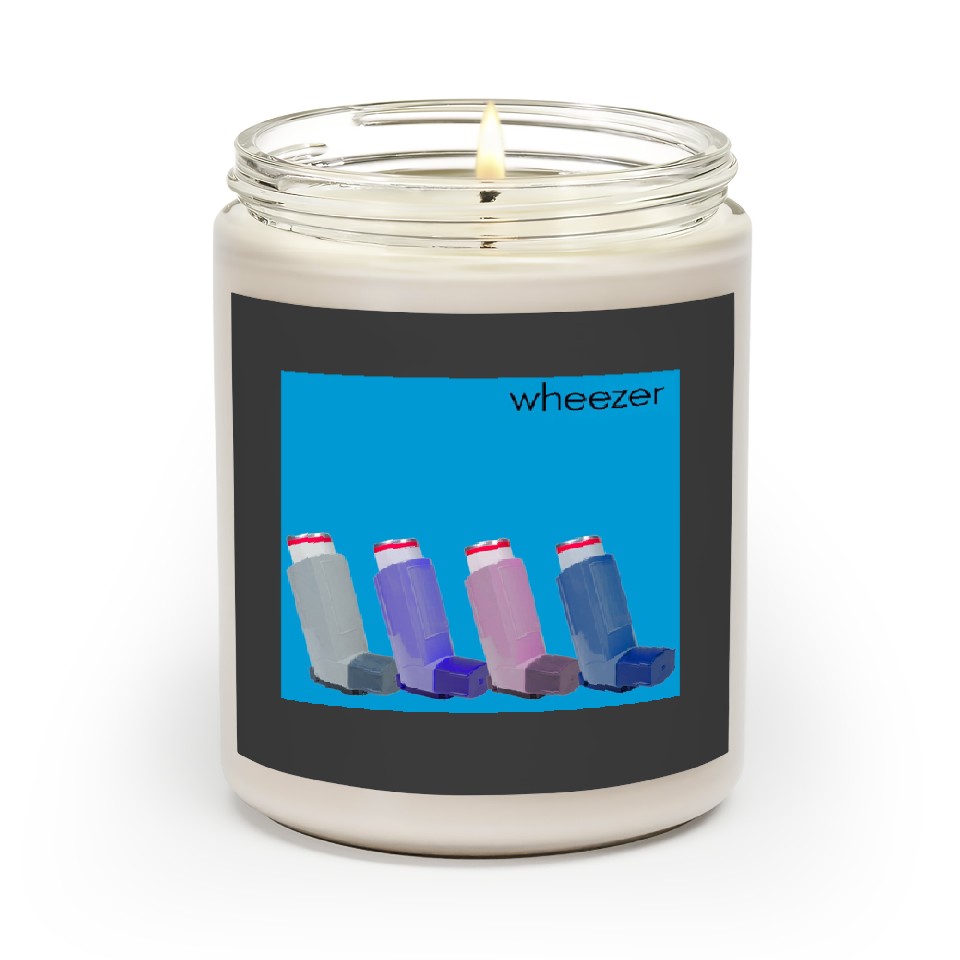 Wheezer Inhaler Blue Album Weezer Meme Classic Scented Candles Designed