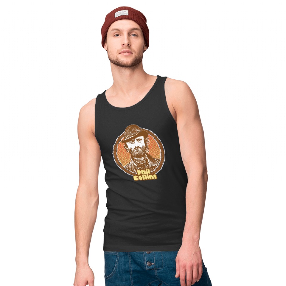 Phil Collins /// Retro 80s Fan Design - Phil Collins - Tank Tops