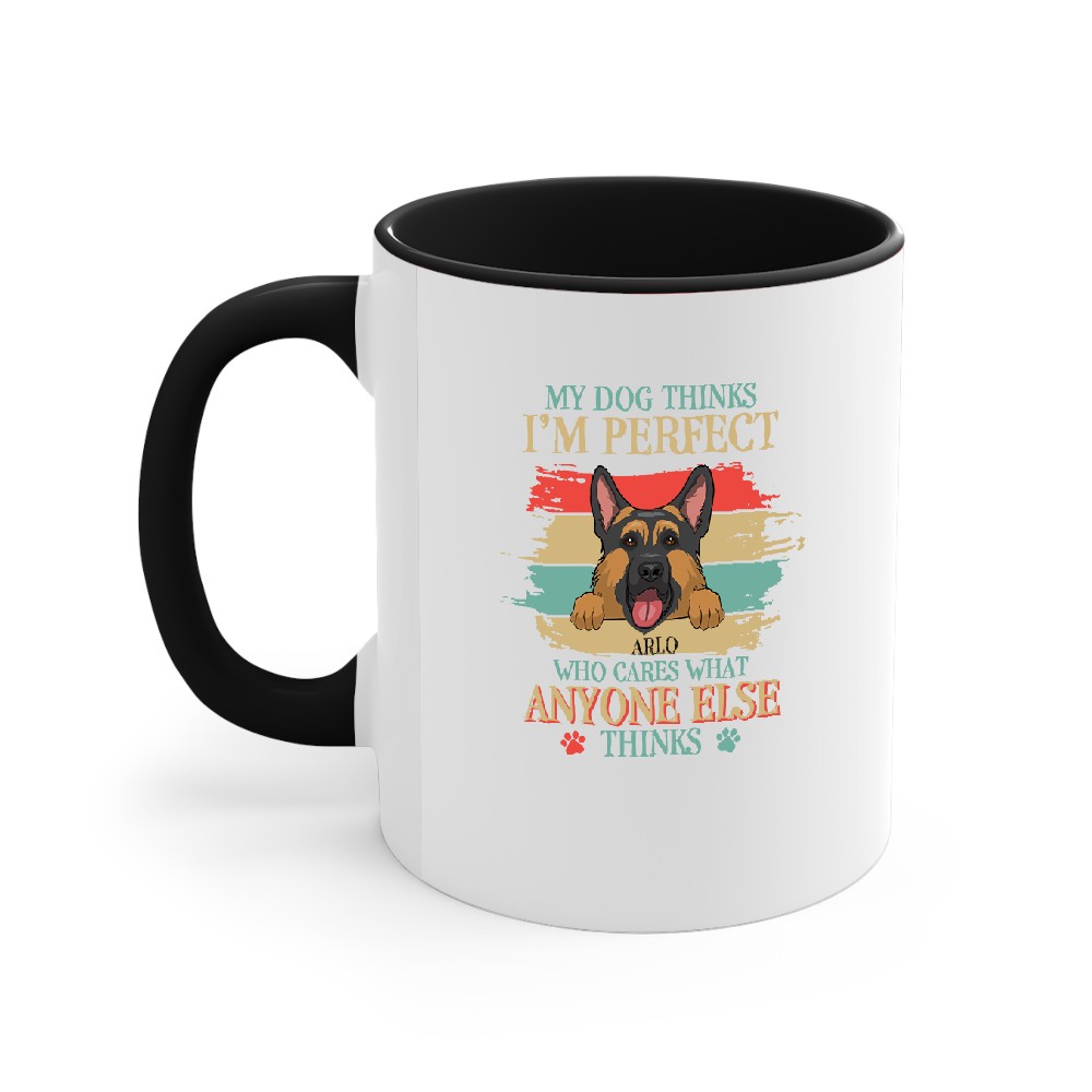 Discover My Dog Thinks I'm Perfect - Personalized Custom Unisex Accent Mugs