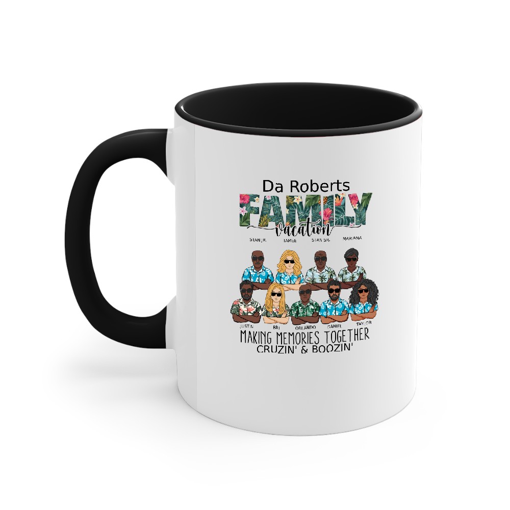 Discover Family Vacation Making Memories Together - Personalized Accent Mugs