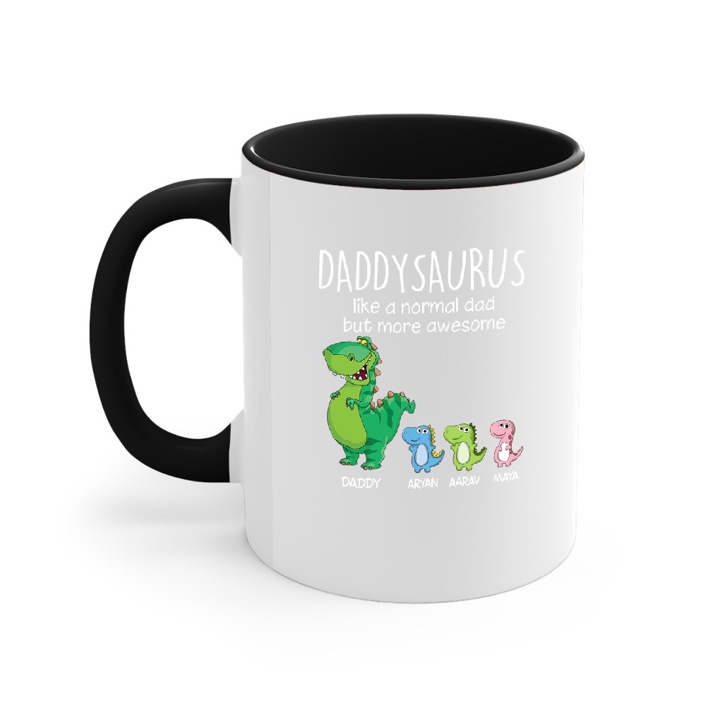Discover Grandpasaurus And Kids Personalized Accent Mugs