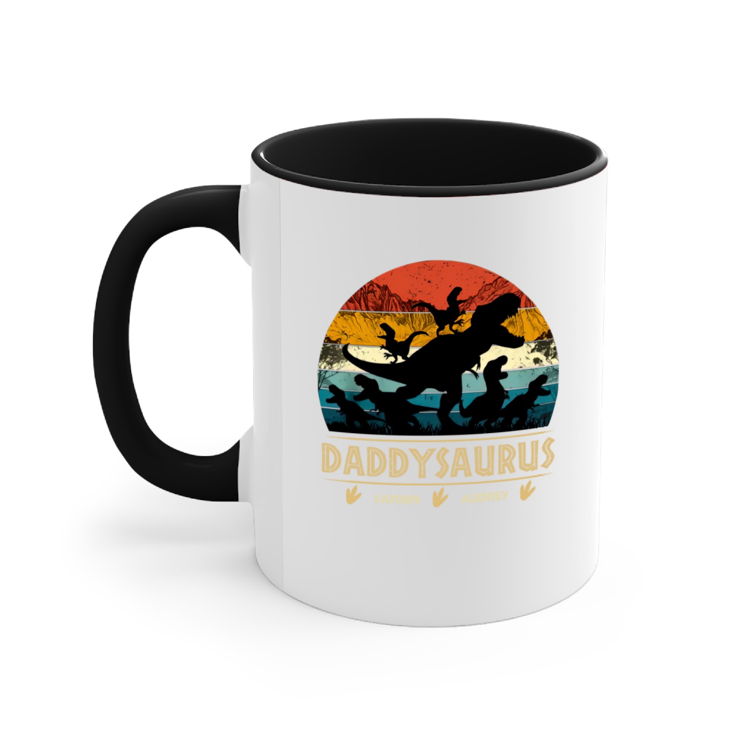 Discover Don't Mess With Daddysaurus - Family Personalized Custom Unisex Accent Mugs