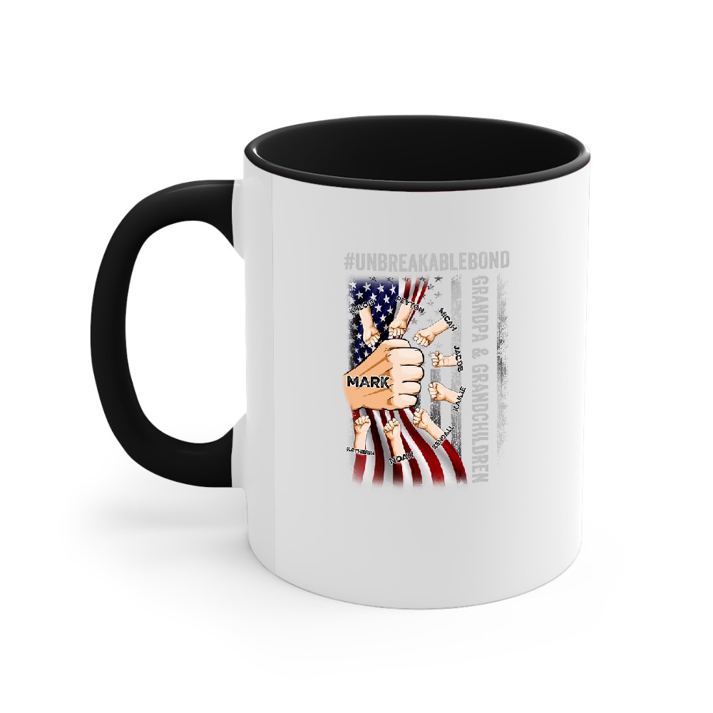 Discover Grandpa & Grandsons/Granddaughters Unbreakable Bond - Personalized Accent Mugs