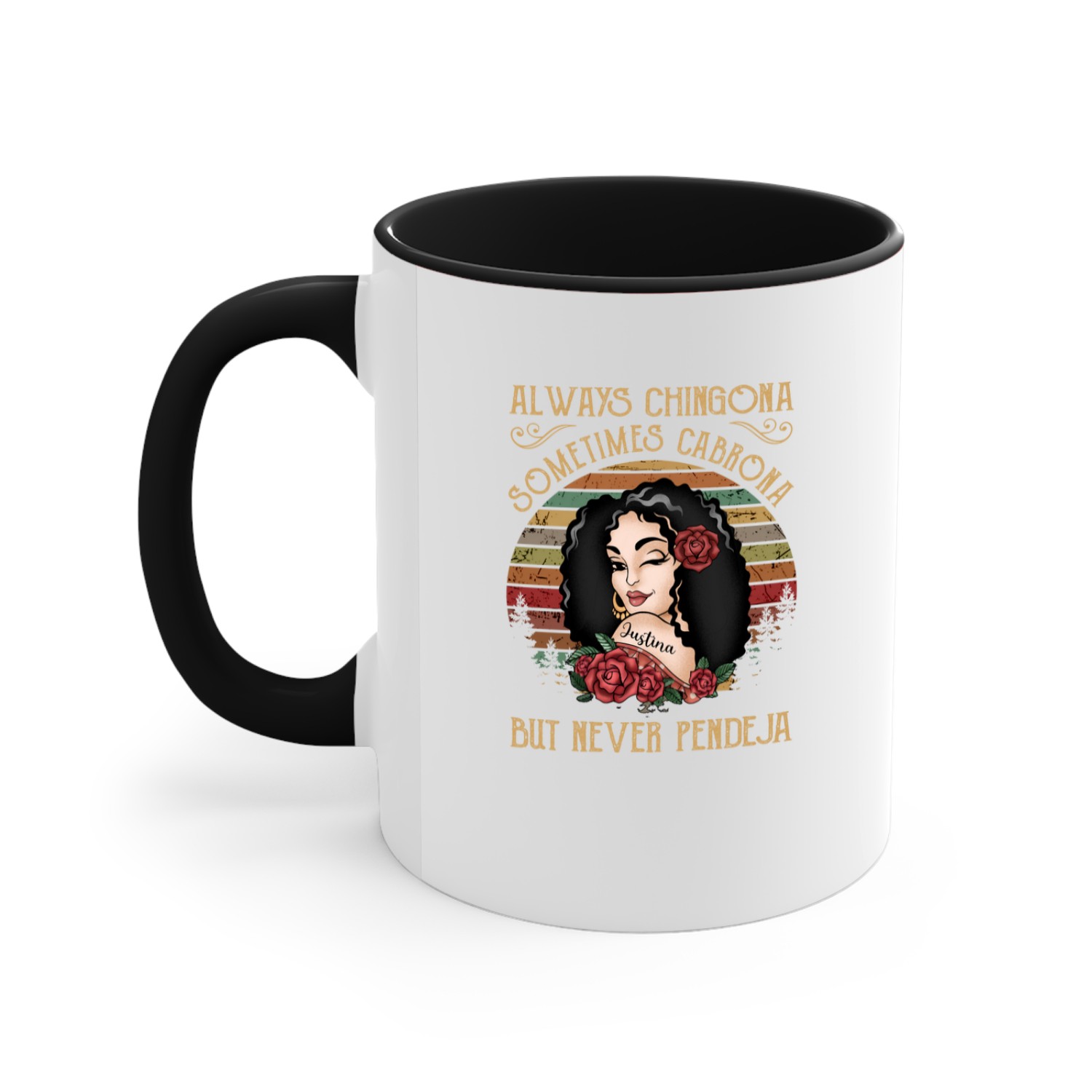 Discover Always Chingona Sometimes Cabrona - Personalized Black Mug Accent Mugs