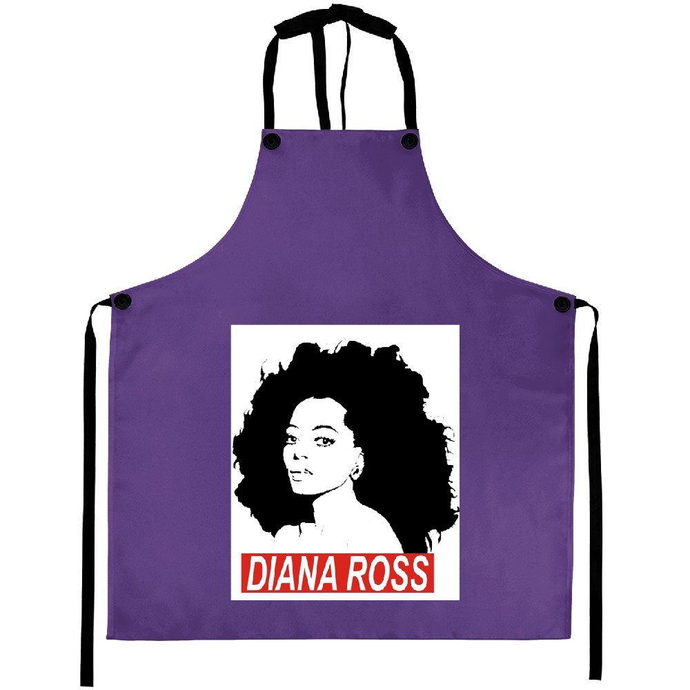 Diana Ross Ross Black Hair Art Aprons