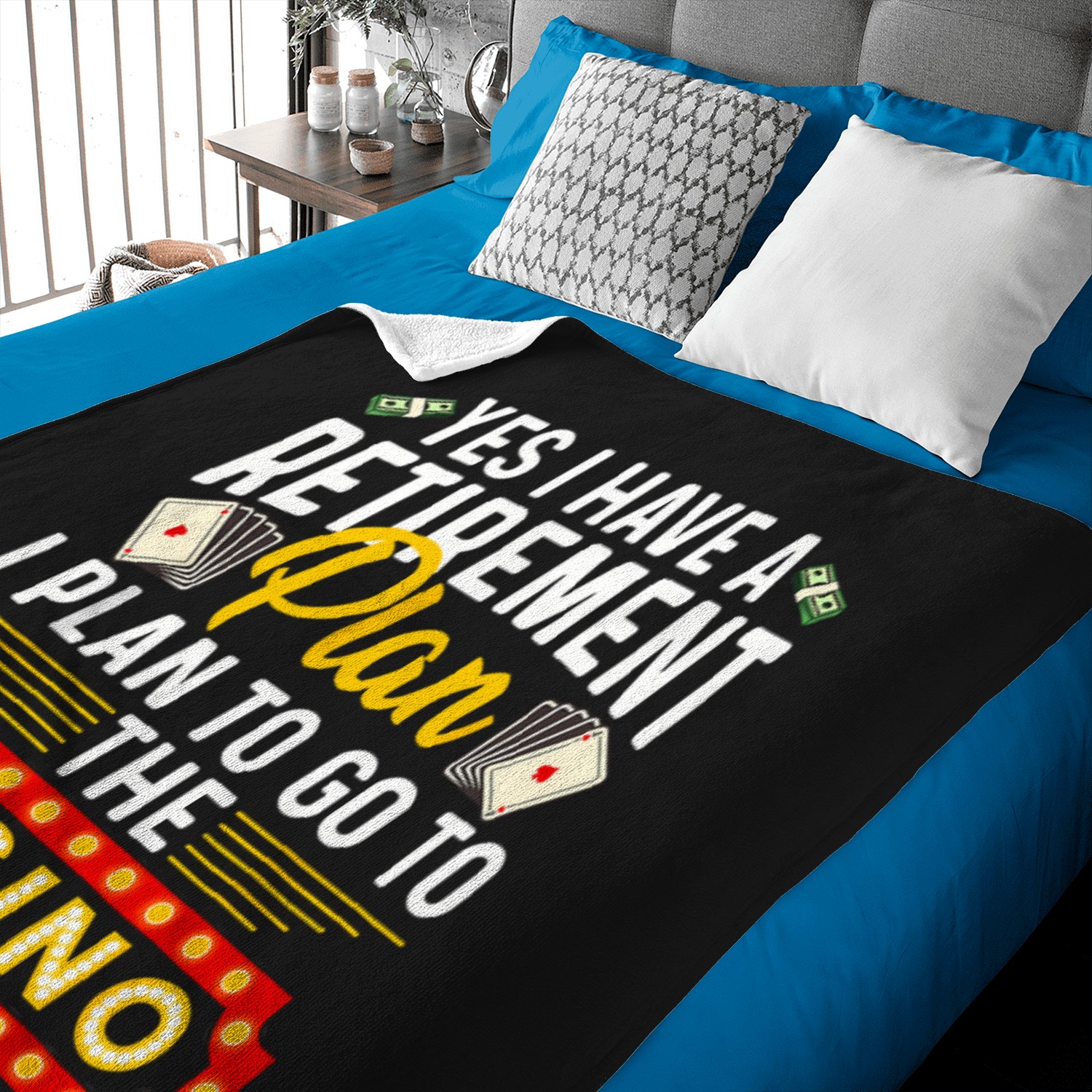 Funny Casino Gift For Men Women Cool Retiree Retirement Plan T-shirt Baby Blankets