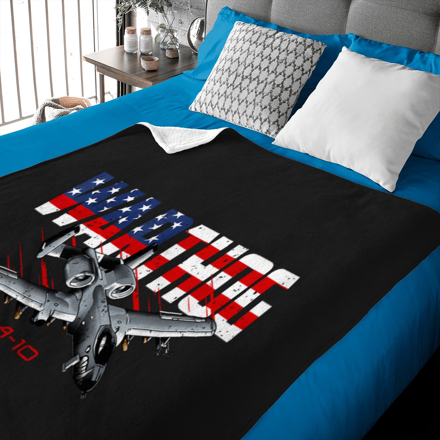 Military Airplane A10 Warthog American Flag Baby Blankets