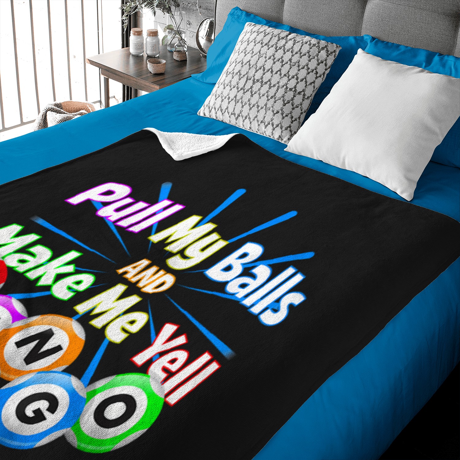 Funny Bingo King Make Me Yell Bingo Baby Blankets