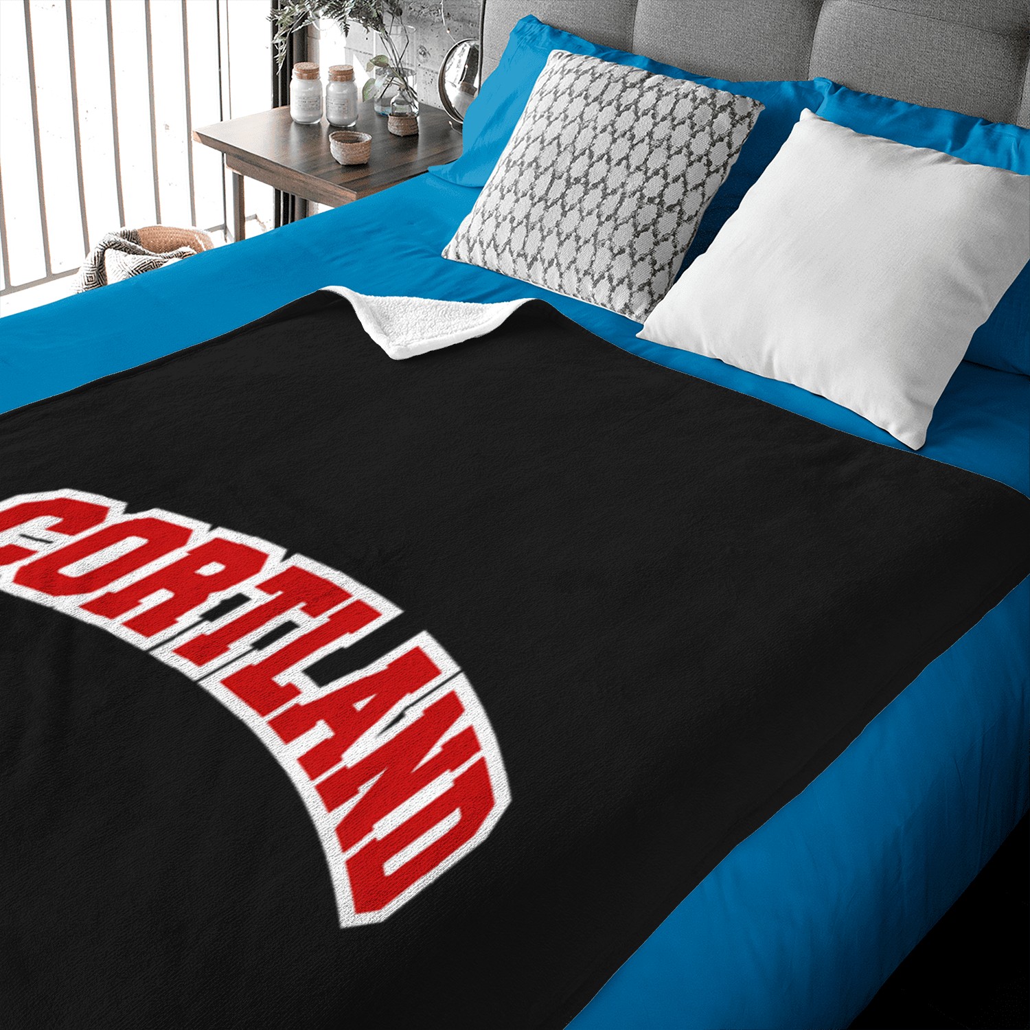 Cortland New York Varsity Style Vintage Baby Blankets