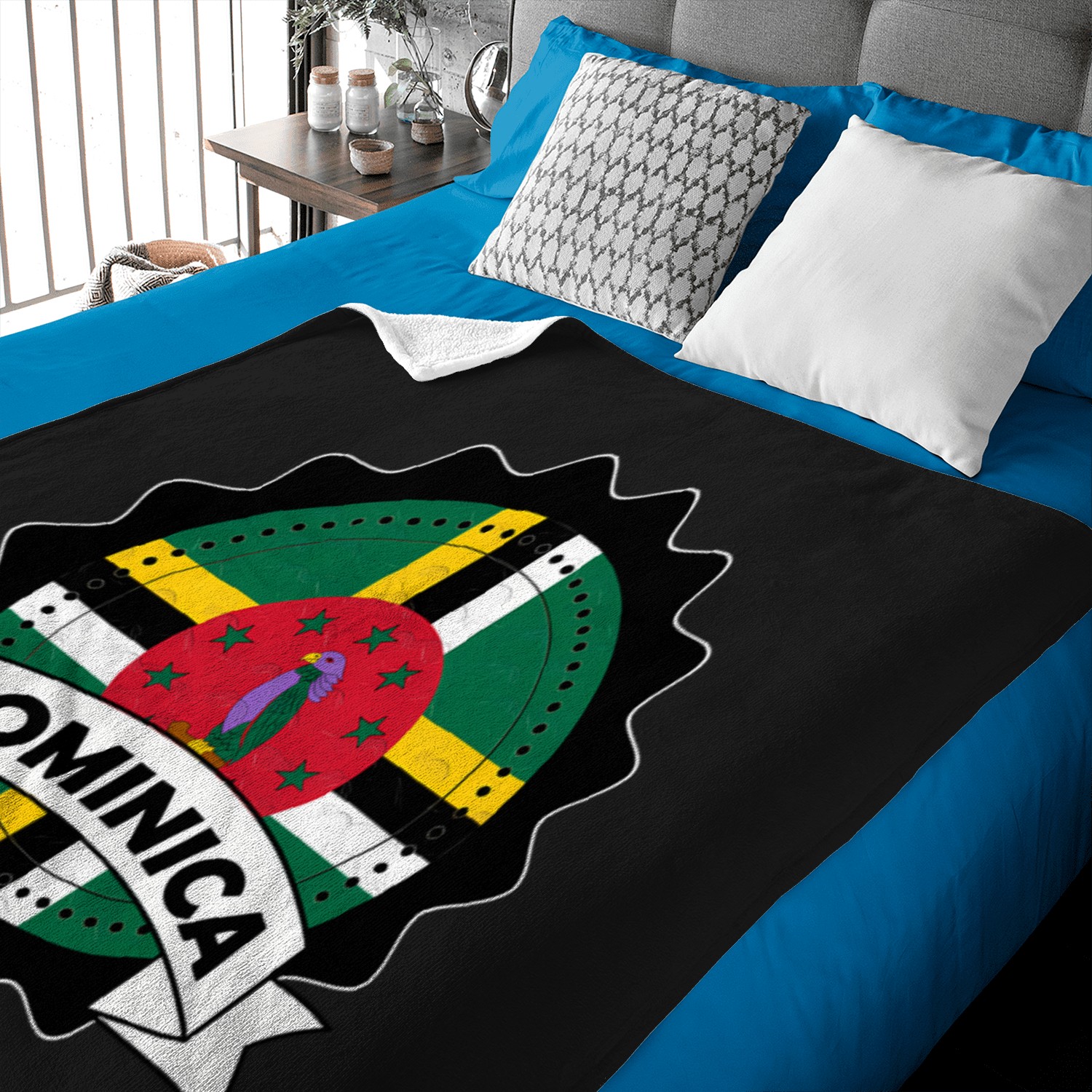 Dominica Emblembadgeflag Baby Blankets