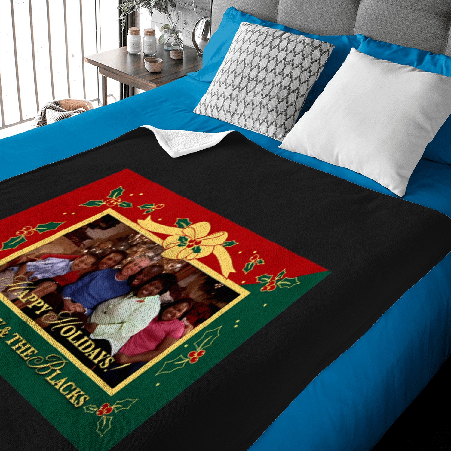 Happy-holidays-from-larry-and-the-blacks T-shirt Baby Blankets