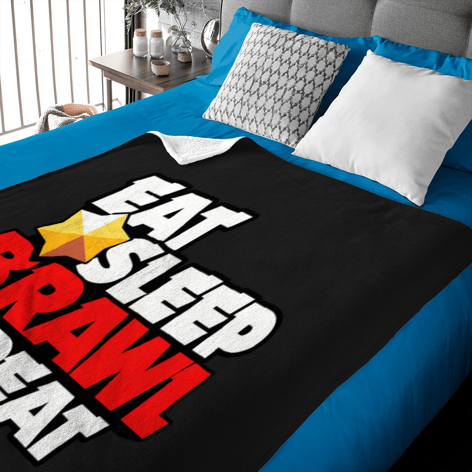 Eat-sleep-brawl-repeat---brawl-stars T-shirt Baby Blankets