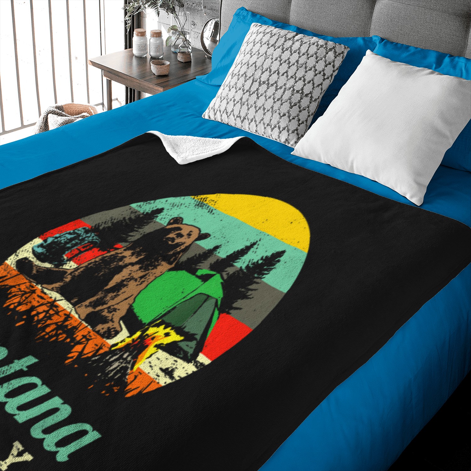Hike Libby Montana Gift Bear Nature Camping Hiking Camper T-shirt Baby Blankets