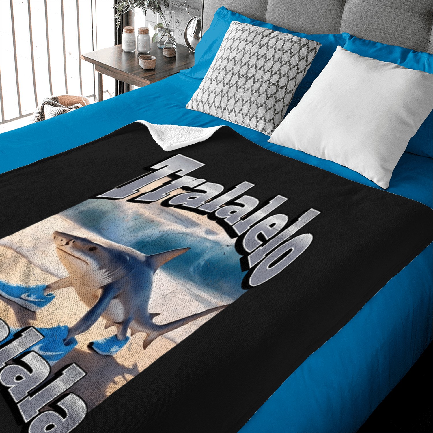 Tralalelo Tralala Funny Hark Italian Brainrot Meme Graphic Baby Blankets