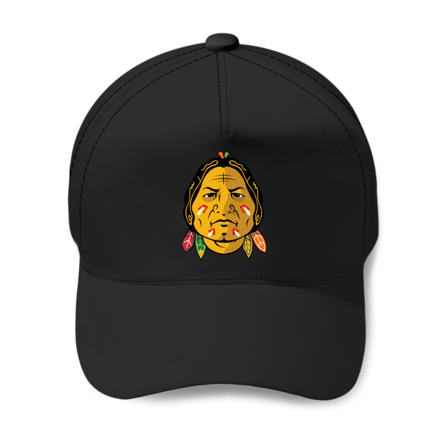 Custom Black Hawk Logo   T-shirt Baseball Caps