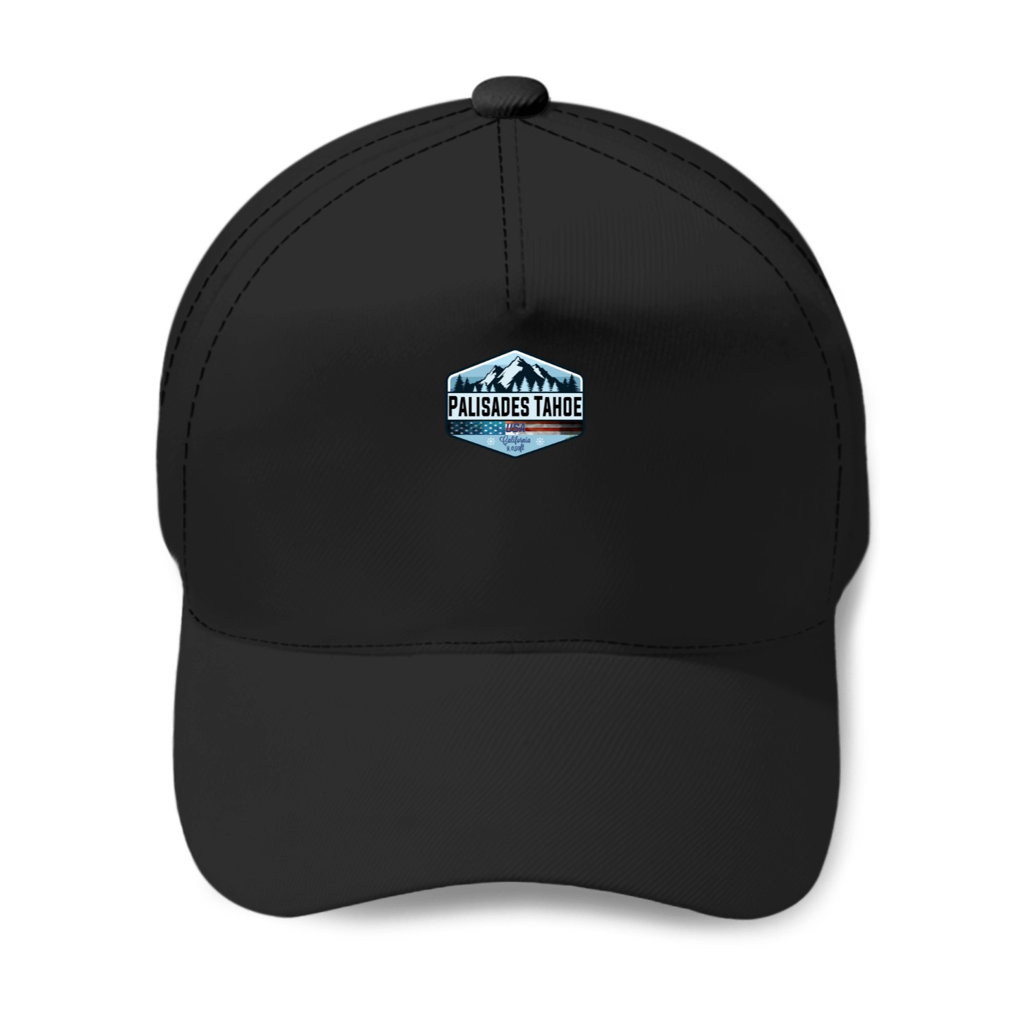 Palisades Tahoe Usa Skiing California Sticker 01 Baseball Caps