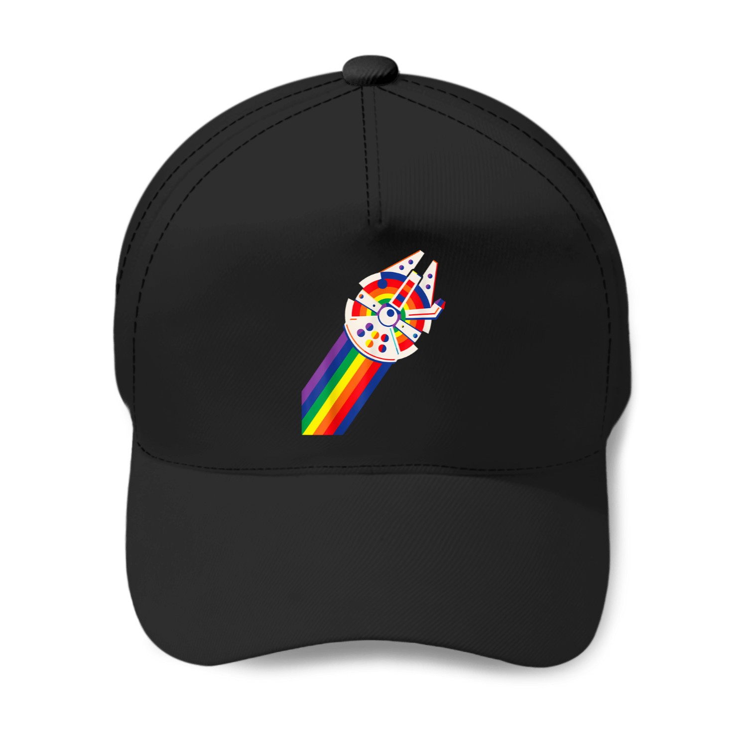 S Rainbow Millennium Falcon Baseball Caps