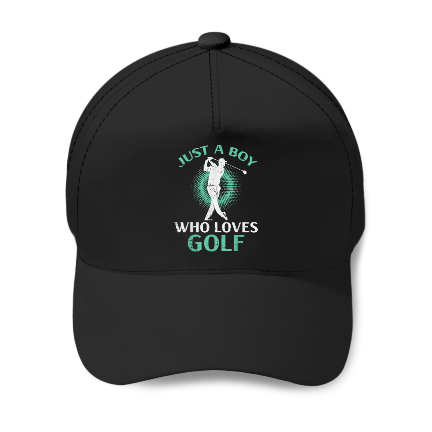 Just A Boy Who Loves Golf Golfing Golfer Boys Kids Youth Men Baseball Caps