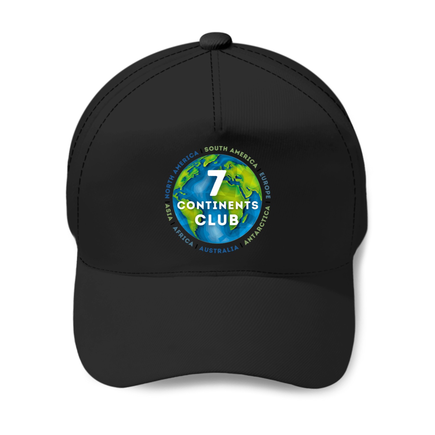 Seven-continents-shirt-globe Baseball Caps