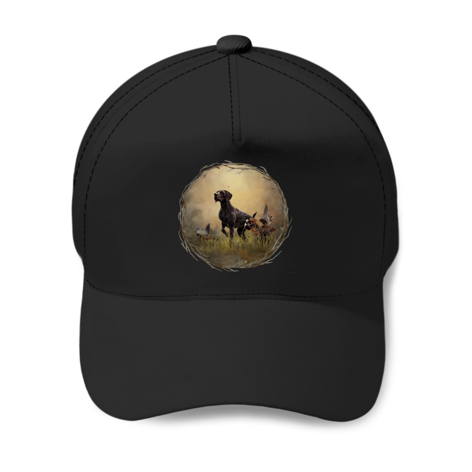 A German Shorthaired Pointer On Point T-shirt Baseball Caps