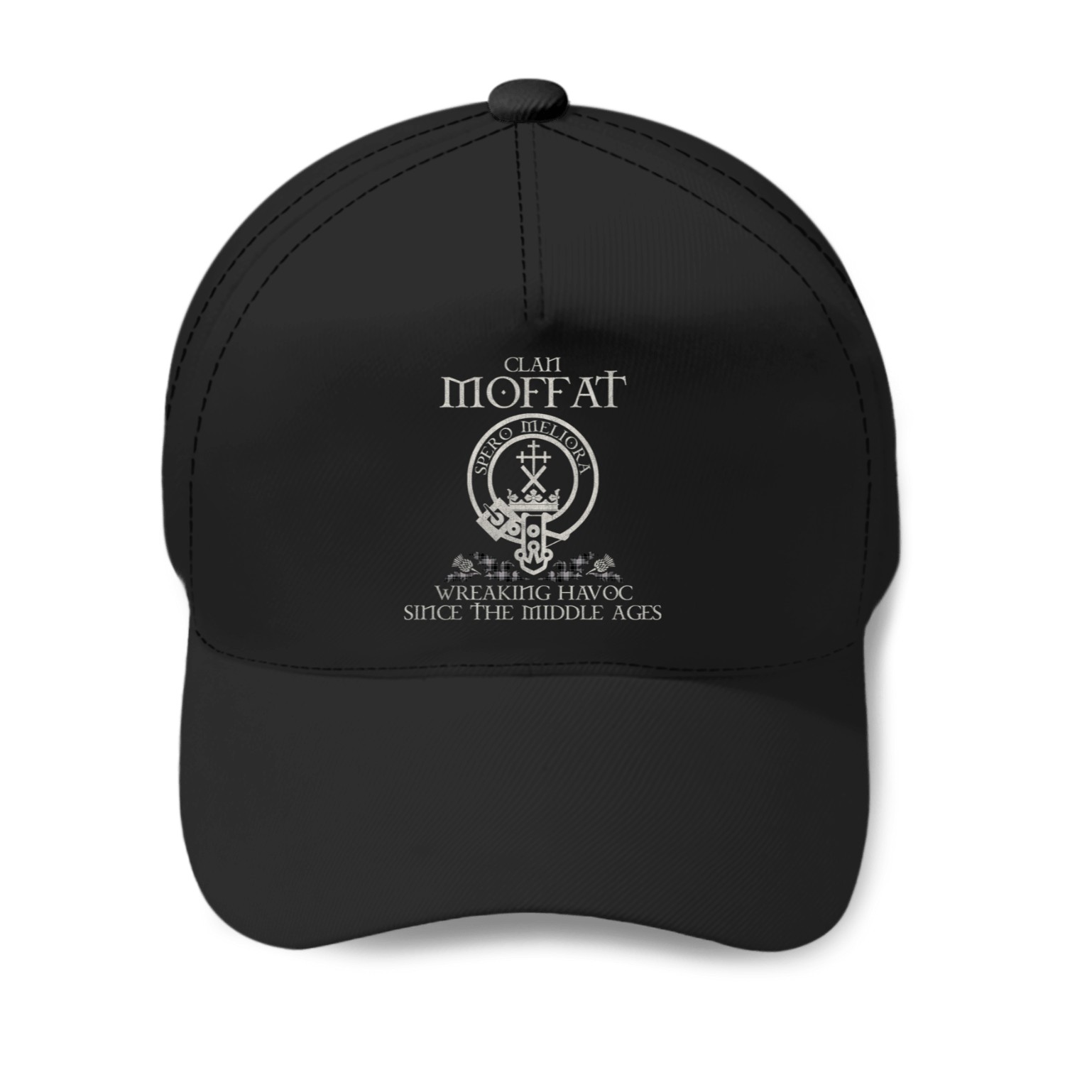 Clan Moffat Crest Scottish Surname Tartan Thistle Vintage Baseball Caps