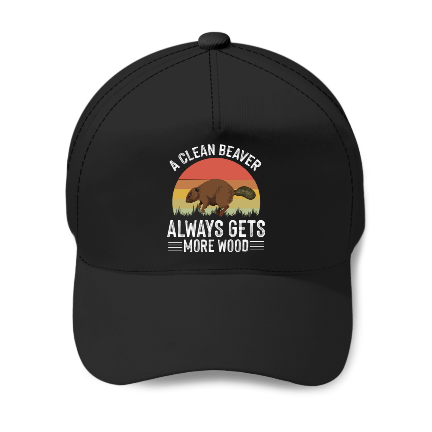 A Clean Beaver Always Gets More Wood Funny Adult Joke Men Baseball Caps