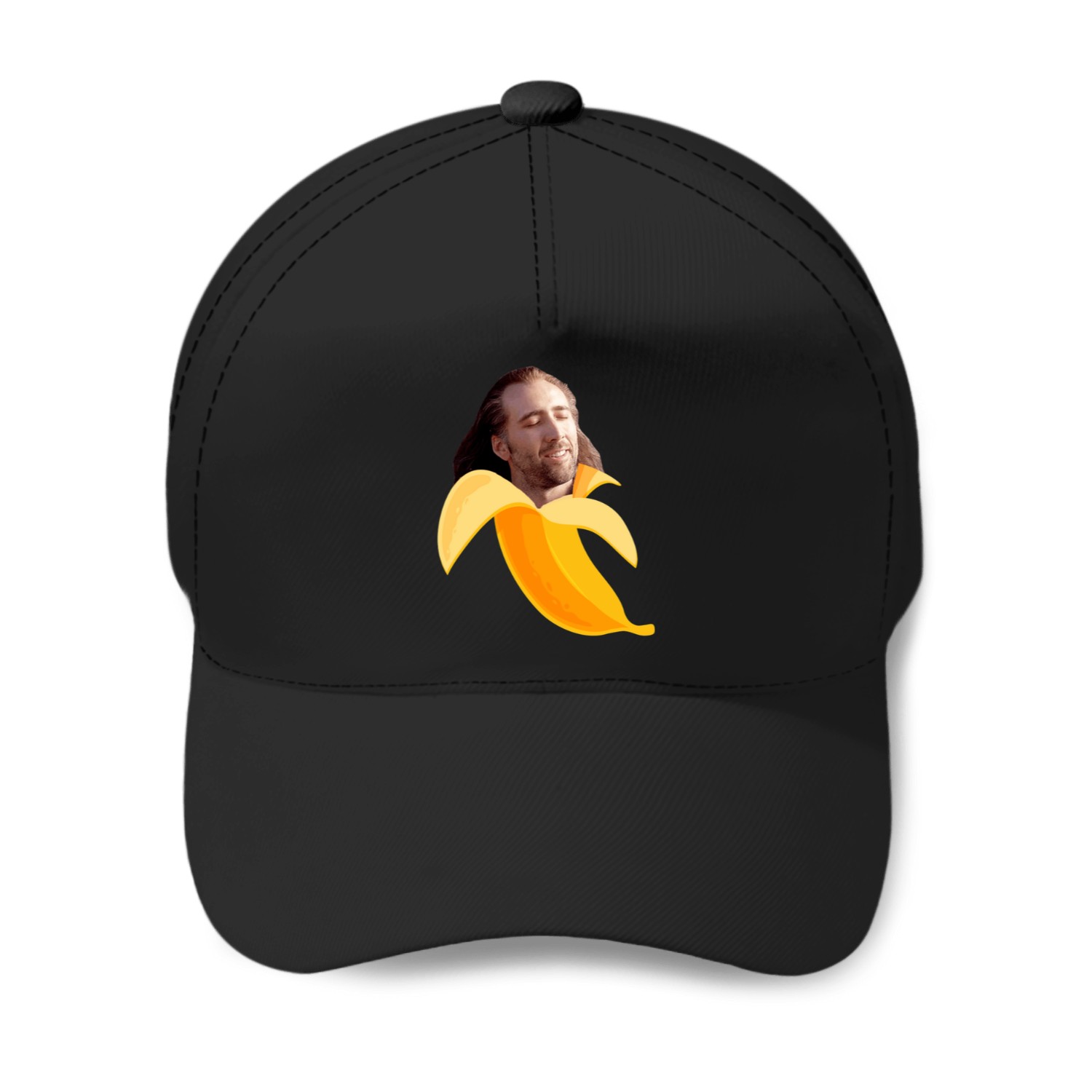 Nicolas Cage In A Banana   T-shirt Baseball Caps