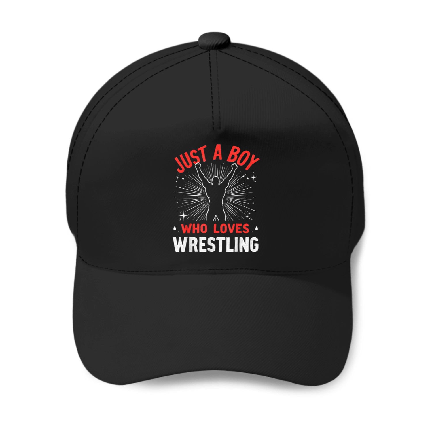 Just A Boy Who Loves Wrestling Boys Kids Wrestler Boy Baseball Caps