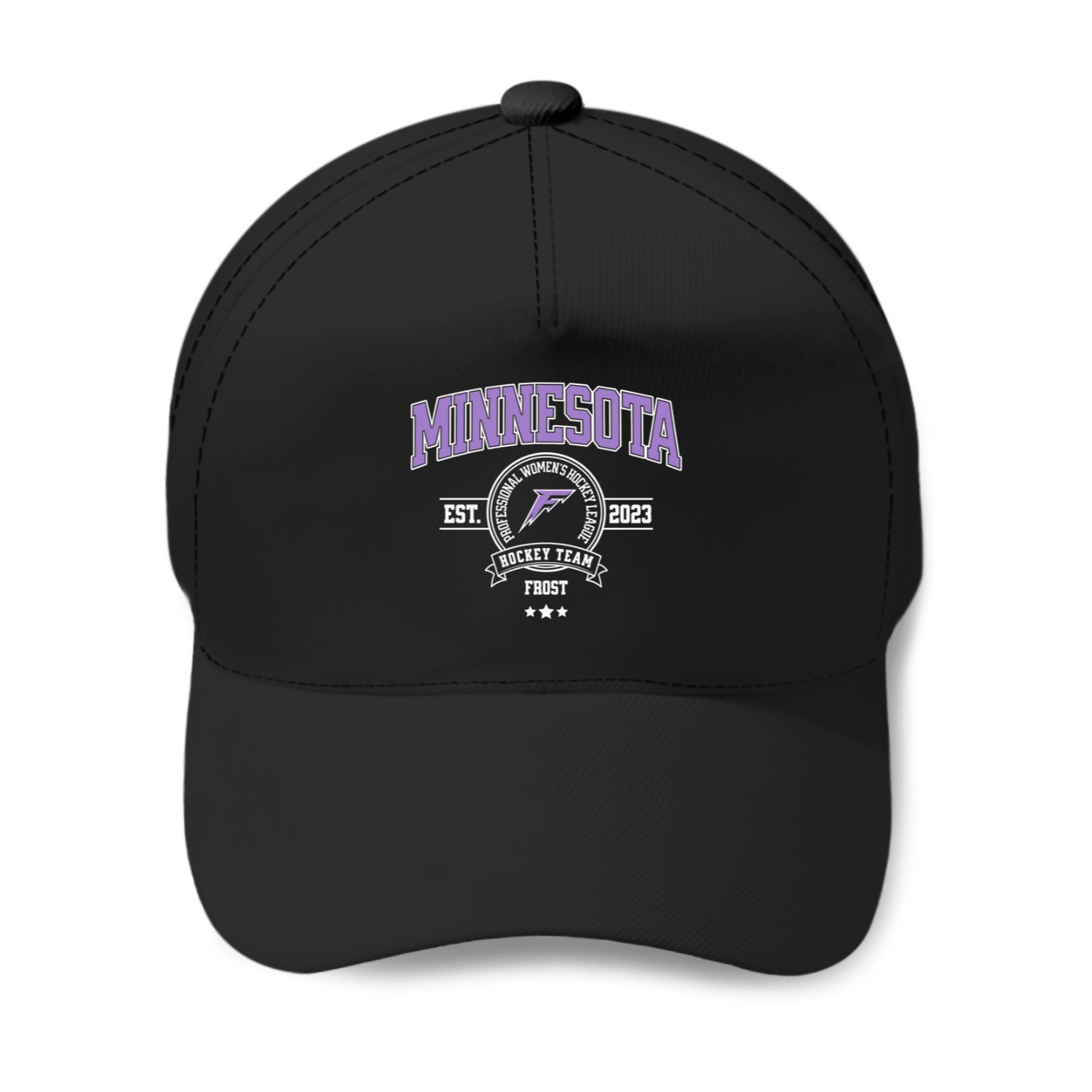 Minnesota-frost-hockey-team-retro-logo-t-shirt Baseball Caps