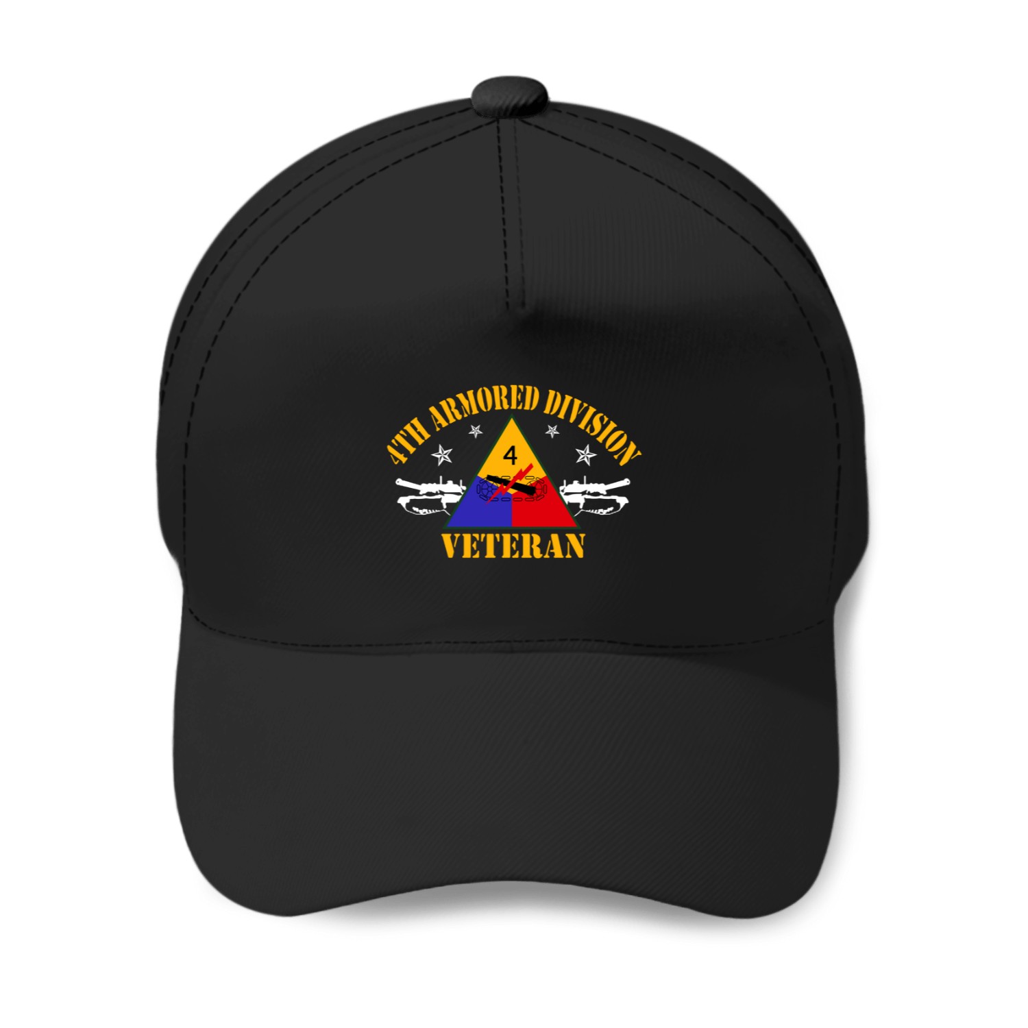 4th Armored Division Veteran Vintages Patriotic 4th July Baseball Caps