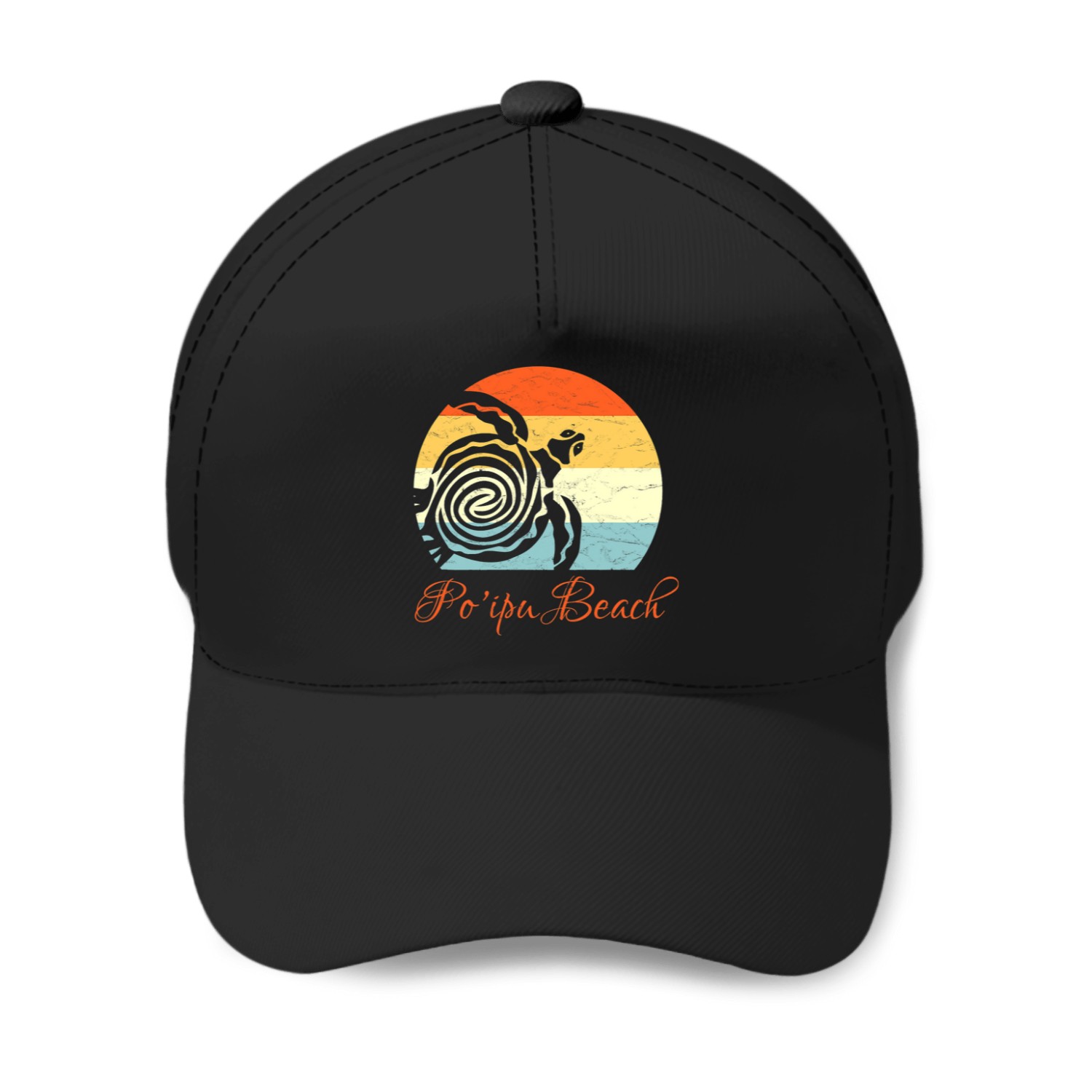 Turtle Pet Poipu Beach Kauai Hawaii Vintage Sea Turtle Vacation Baseball Caps