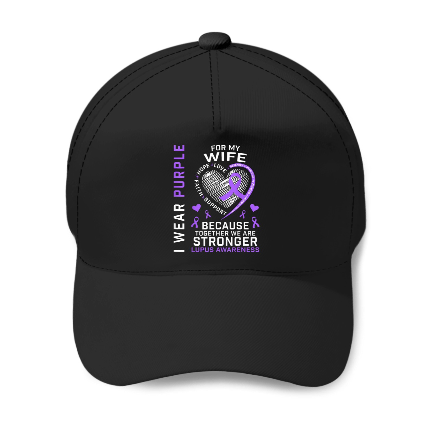 I Wear Purple For My Wife Lupus Awareness Month Products T-shirt Baseball Caps