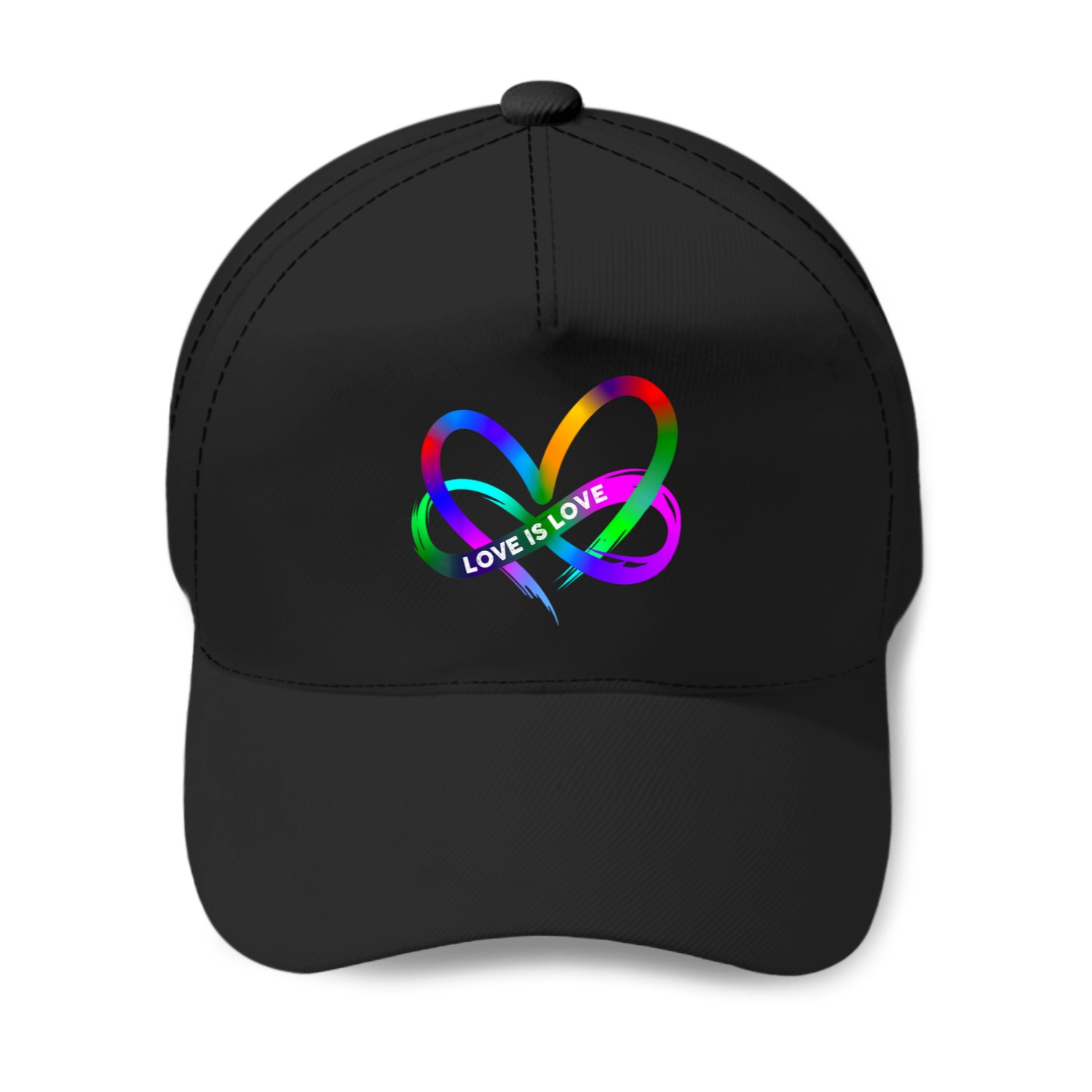 Pride-month-lgbt-straight-heart-with-love-is-love-t-shirt Baseball Caps